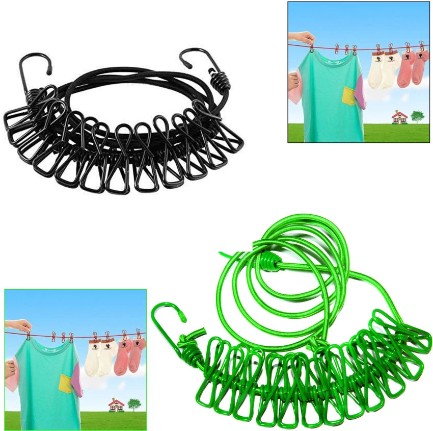 Cloth Line with Clip | Dori with Clip | Cloth Drying Rope with Clips