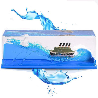 Liquid Blue Waves Titanic Ship with Iceberg